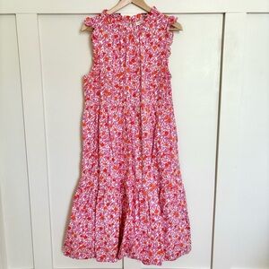J. Crew Pink & Orange Floral Maxi Dress